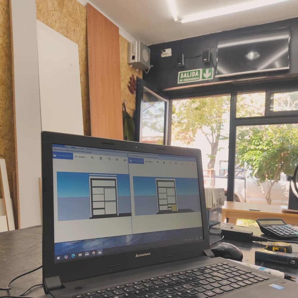 Diseño 3D de un mueble en la computadora